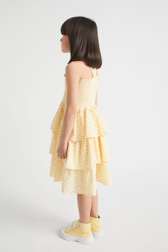 Frill Ditsy Dress  White  hi-res