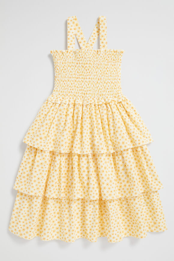 Frill Ditsy Dress  White  hi-res