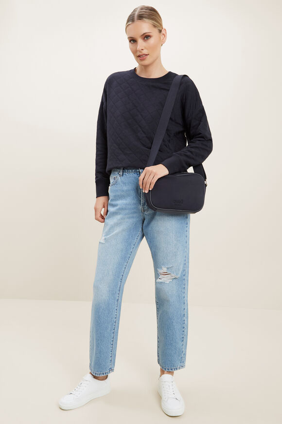 Quilted Sweater  Deep Navy  hi-res