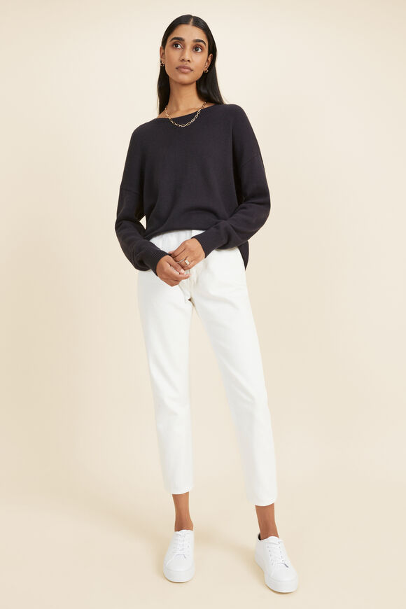 Relaxed Knit Sweater  Deep Navy  hi-res