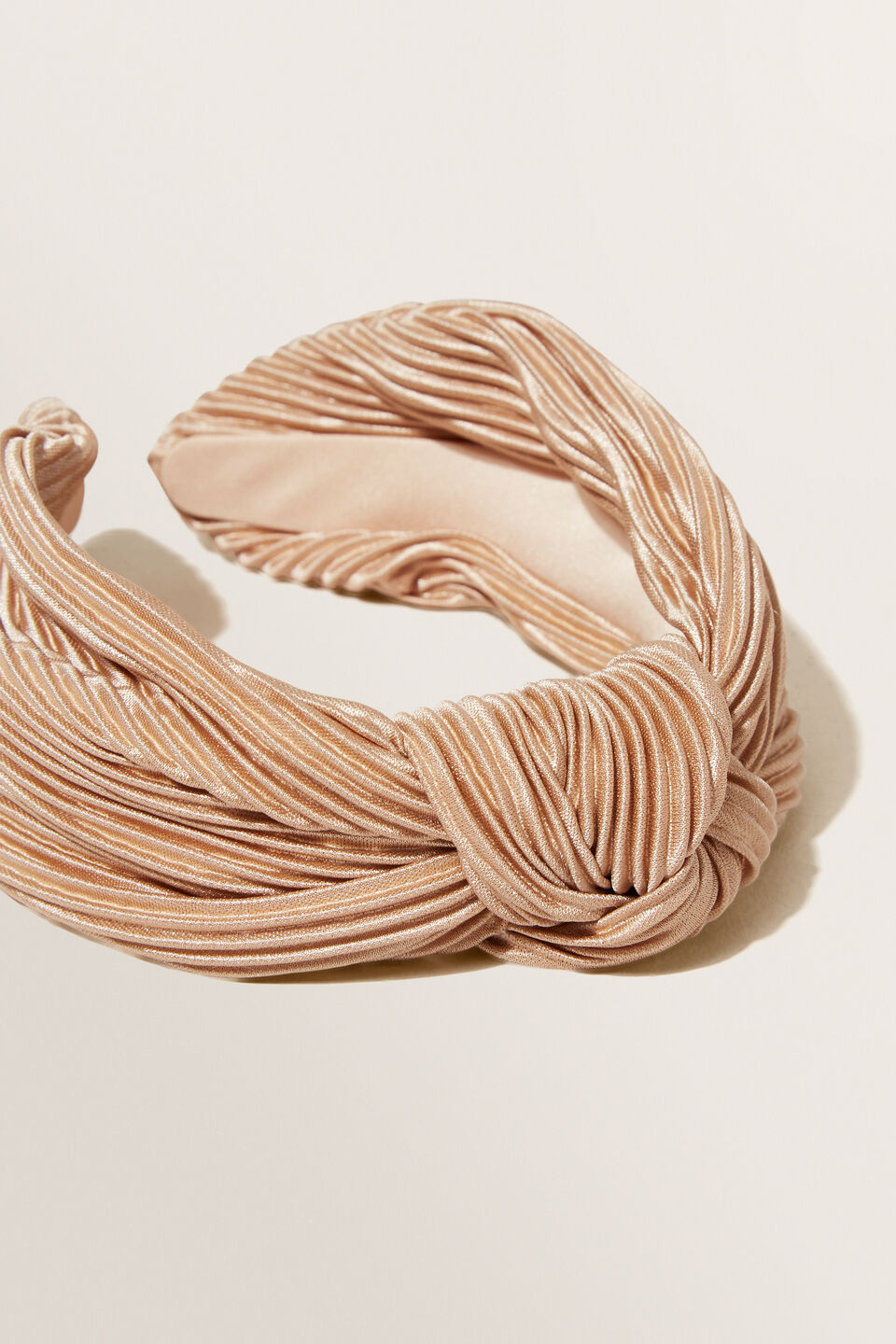 Knotted Pleat Headband  Biscotti