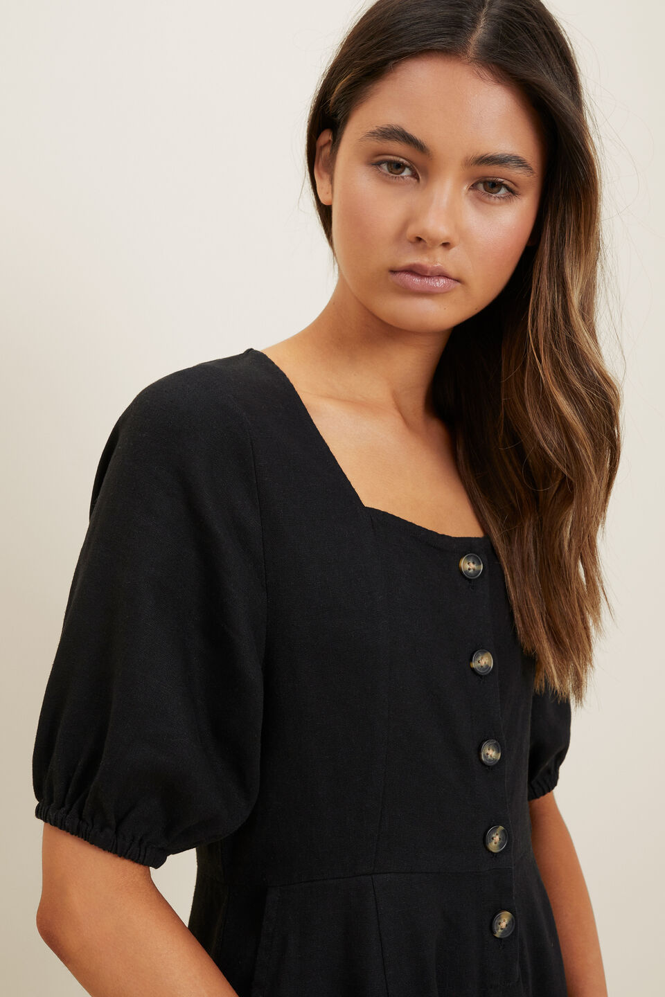 Linen Playsuit  Black