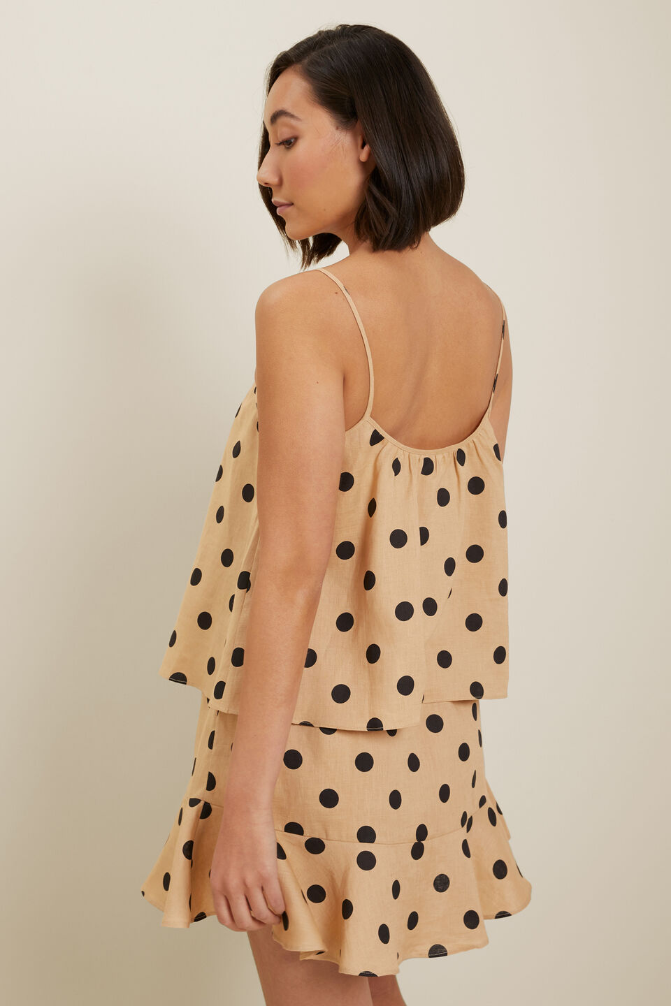 Spot Linen Cami  Neutral Sand Spot