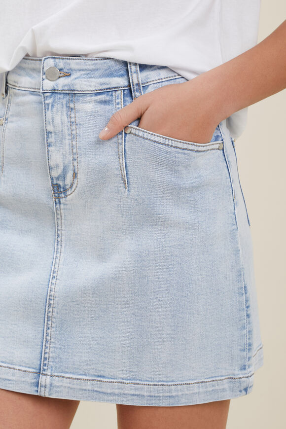 Core Denim A-Line Mini Skirt  Sky Blue Rinse  hi-res