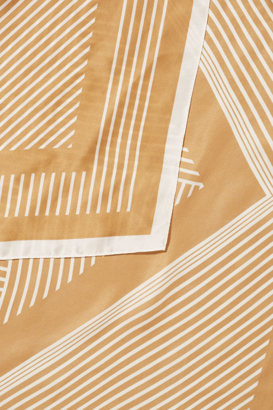 Striped Square Scarf  Honey Tan