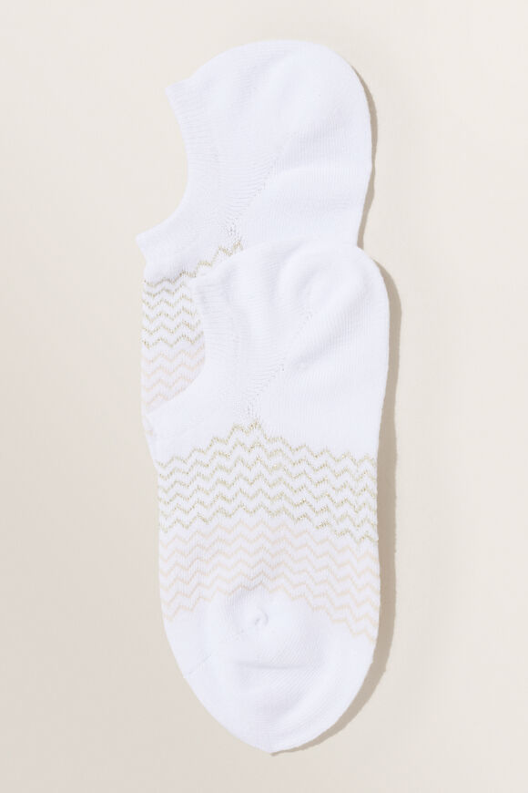 Zig Zag Sneaker Sock  White Gold Multi  hi-res