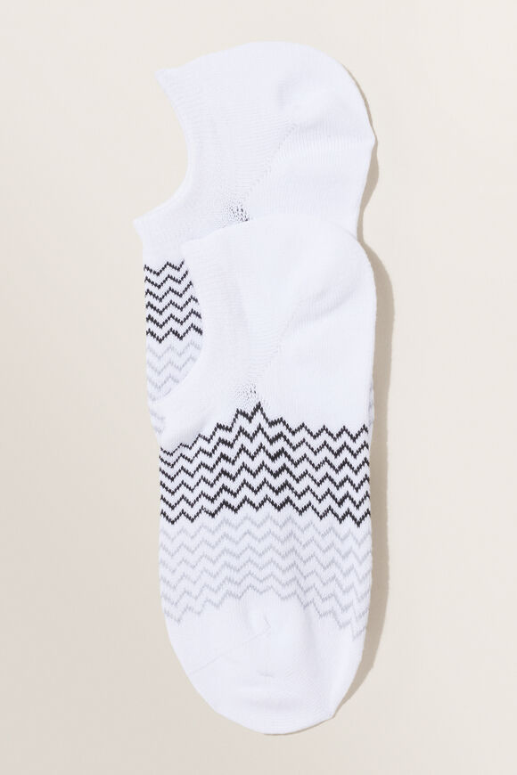 Zig Zag Sneaker Sock  White Grey Multi  hi-res