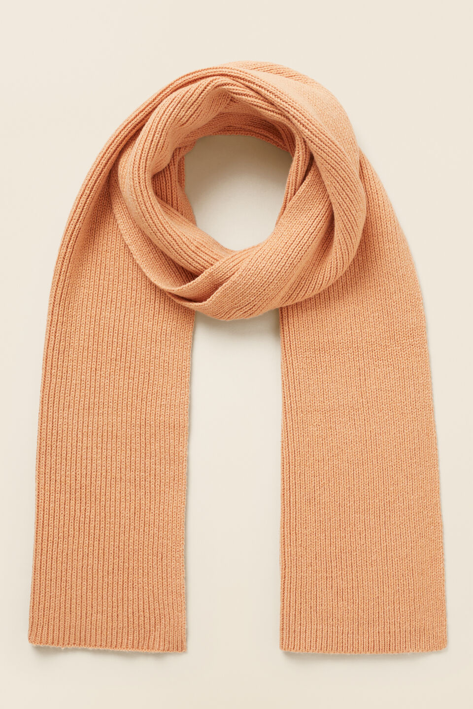 Rib Knit Scarf  Light Ginger