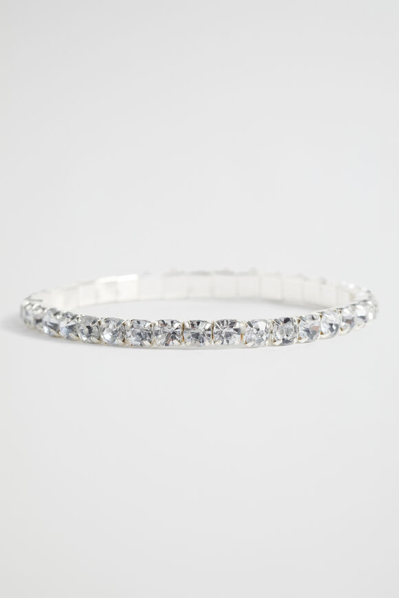 Diamante Stretch Bracelet  Clear  hi-res