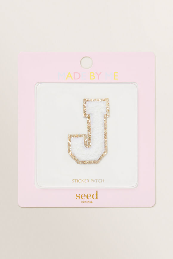 Made By Me Glitter Initial Patch  J  hi-res