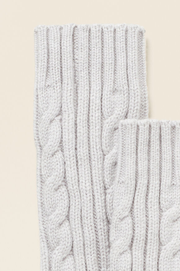 Cable Knit Bed Sock  Grey  hi-res