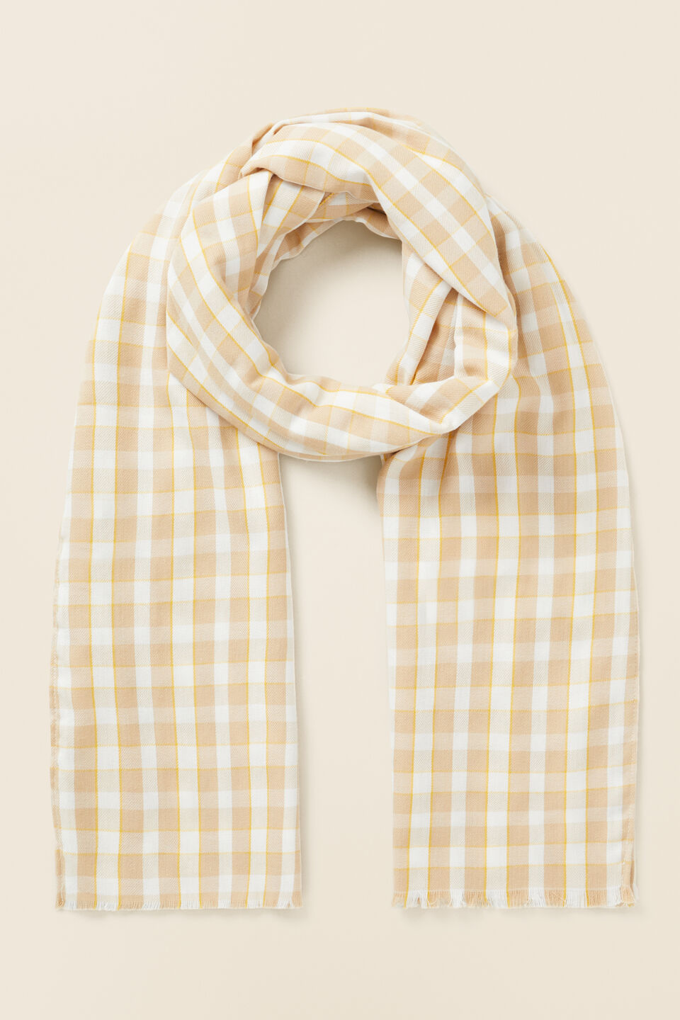 Woven Plaid Scarf  Turmeric