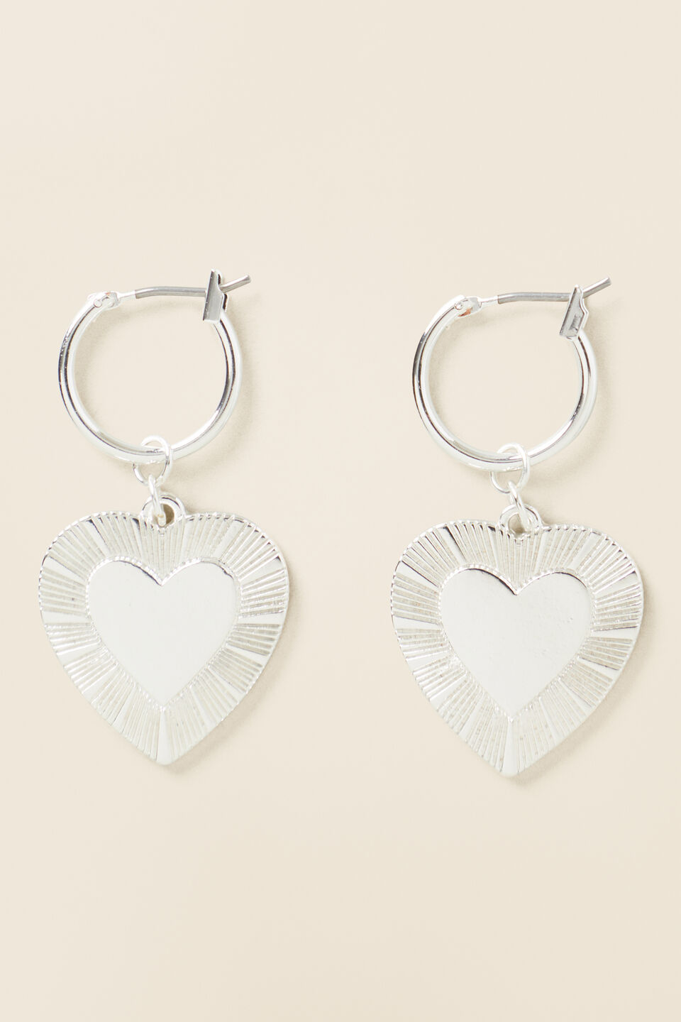 Heart Pendant Earring  Silver