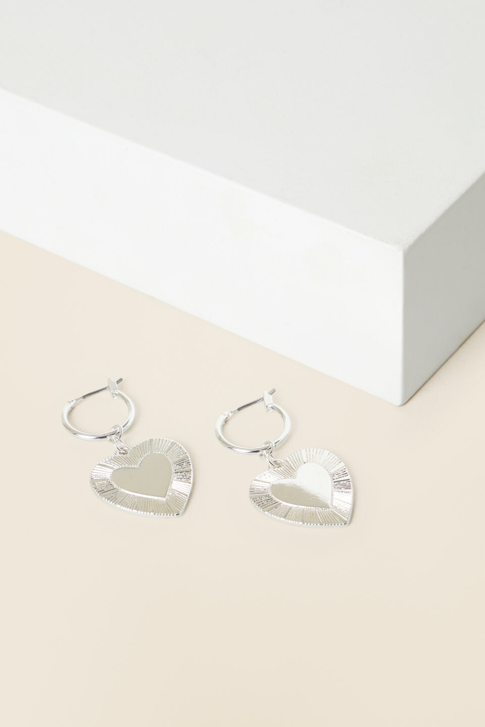 Heart Pendant Earring  Silver