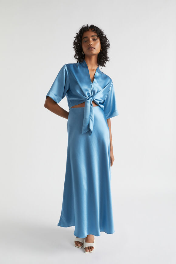 Satin Maxi Skirt  Soft Cobalt  hi-res