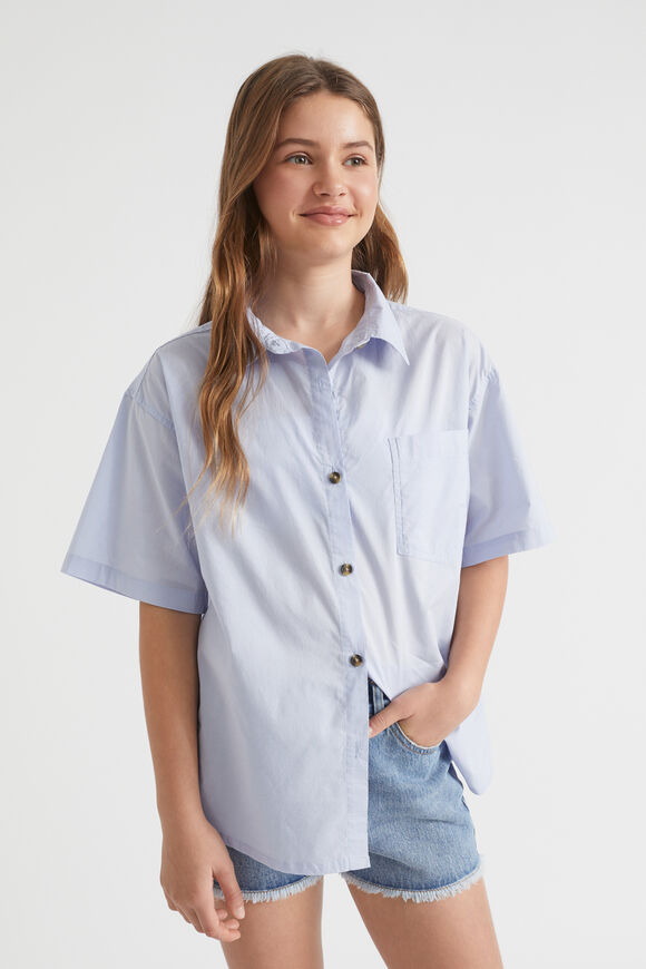 Relaxed Poplin Shirt  Sky Blue  hi-res