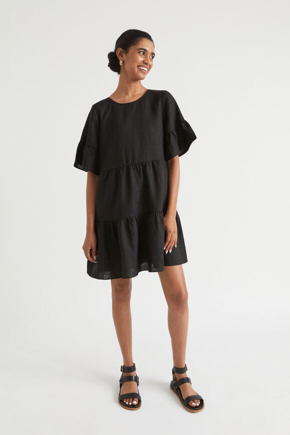 Core Linen Mini Dress  Black  hi-res