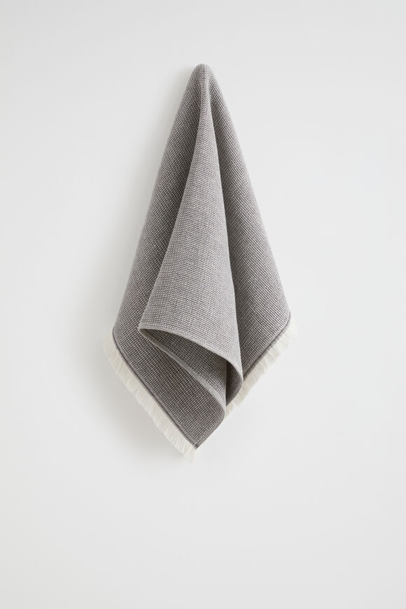 Textured Tea Towel  Charcoal  hi-res