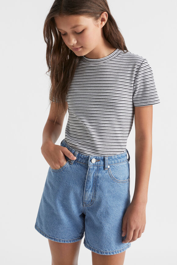 Rib Stripe Tee  Black Stripe  hi-res