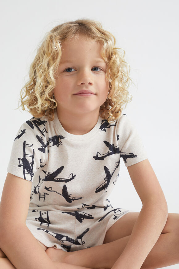 Plane Pyjama  Oat Marle  hi-res