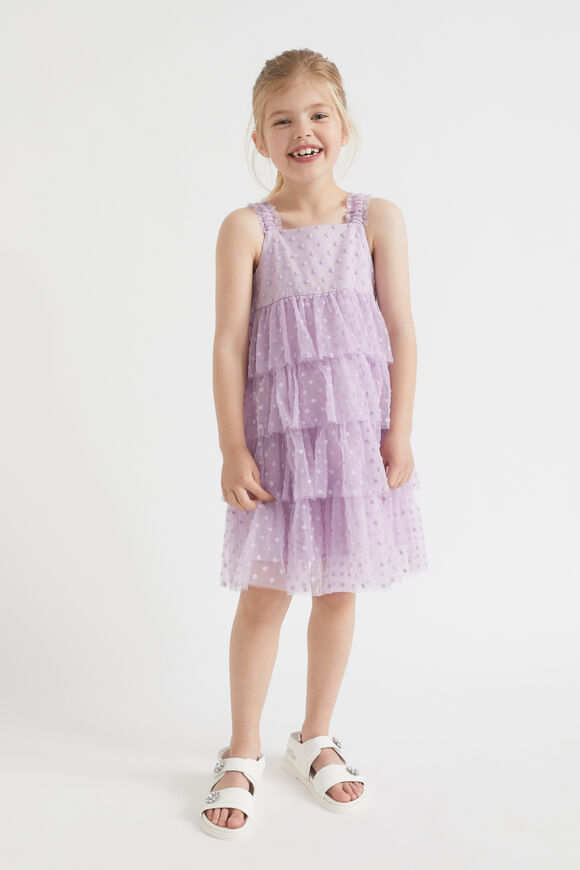 Polka Dot Tiered Dress  Orchid  hi-res