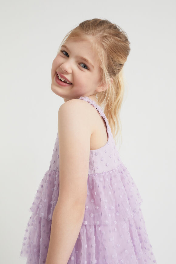 Polka Dot Tiered Dress  Orchid  hi-res
