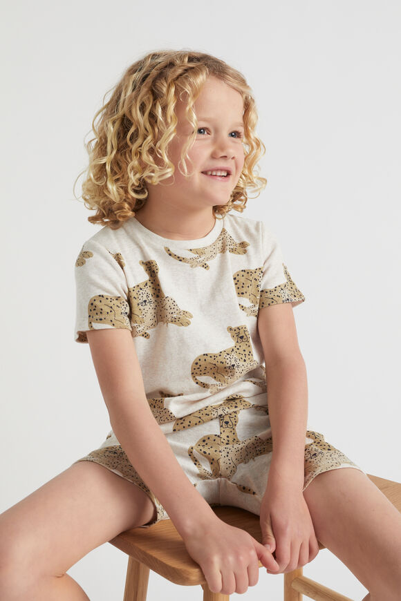 Leopard Pyjama  Oat Marle  hi-res