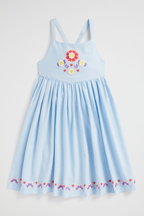 Embroidered Dress  Baby Blue  hi-res
