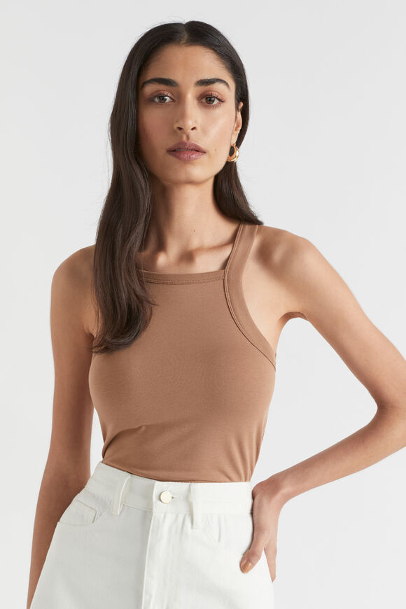 Cut Away Tank  Auburn Brown  hi-res