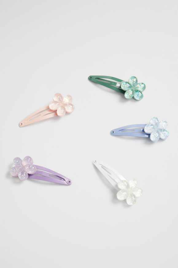 Glitter Acrylic Flower Snap Pack  Multi  hi-res
