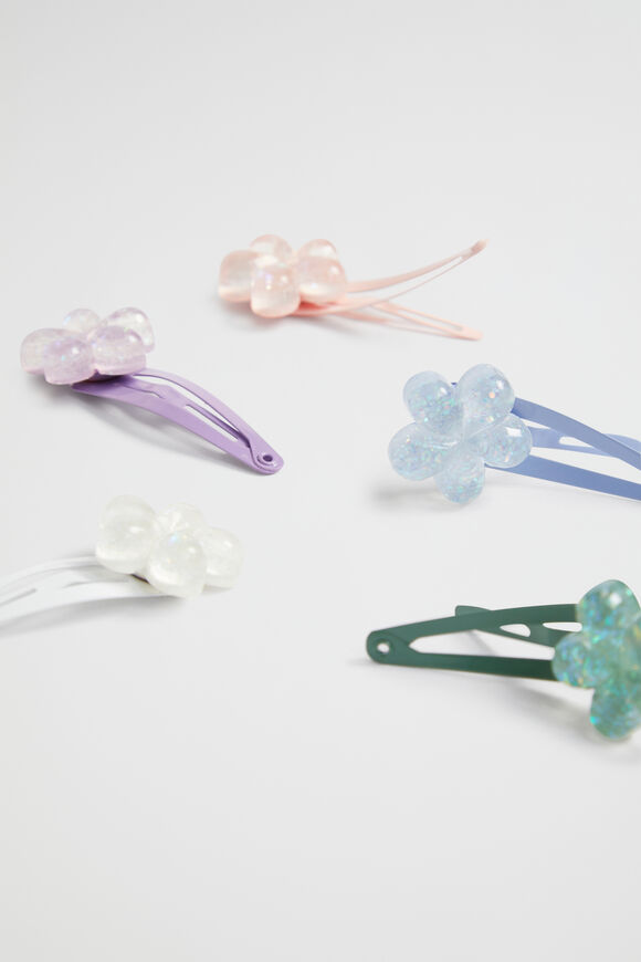 Glitter Acrylic Flower Snap Pack  Multi  hi-res