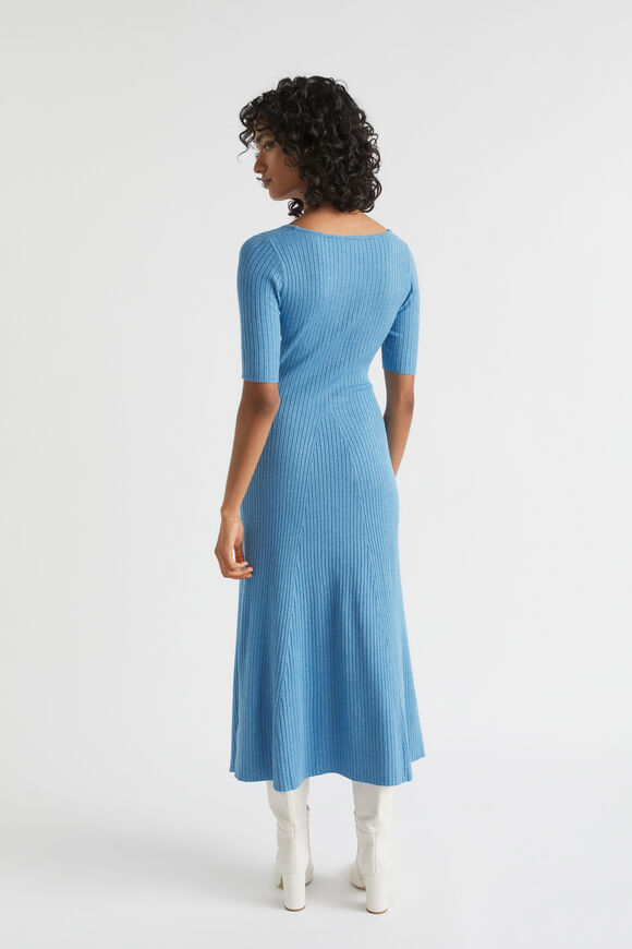 Twist Front Knit Midi Dress  Soft Cobalt Marle  hi-res