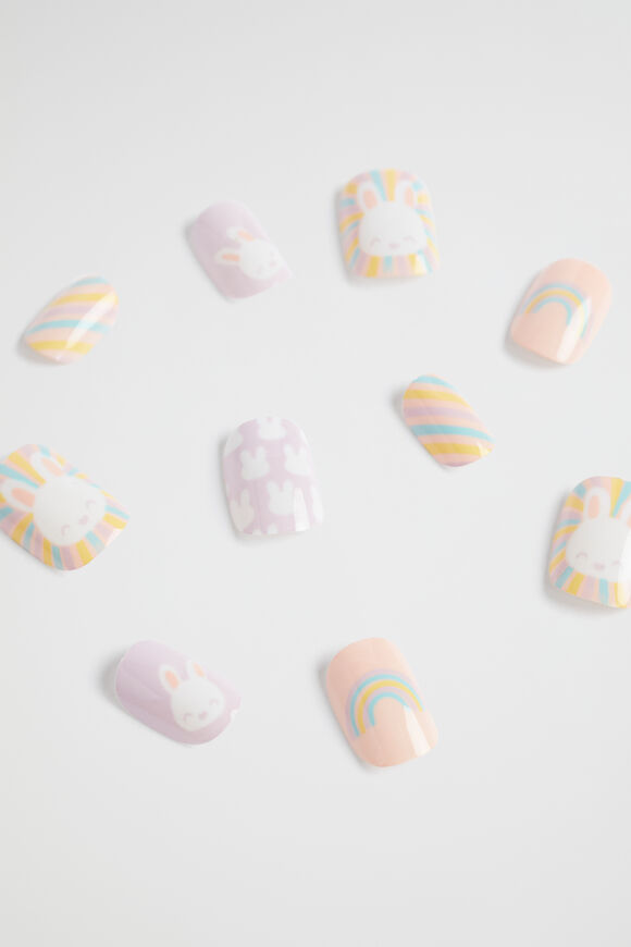 Bunny Rainbow Press on Nails  Multi  hi-res