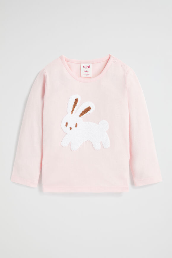 Chenille Bunny Tee  Dusty Rose  hi-res
