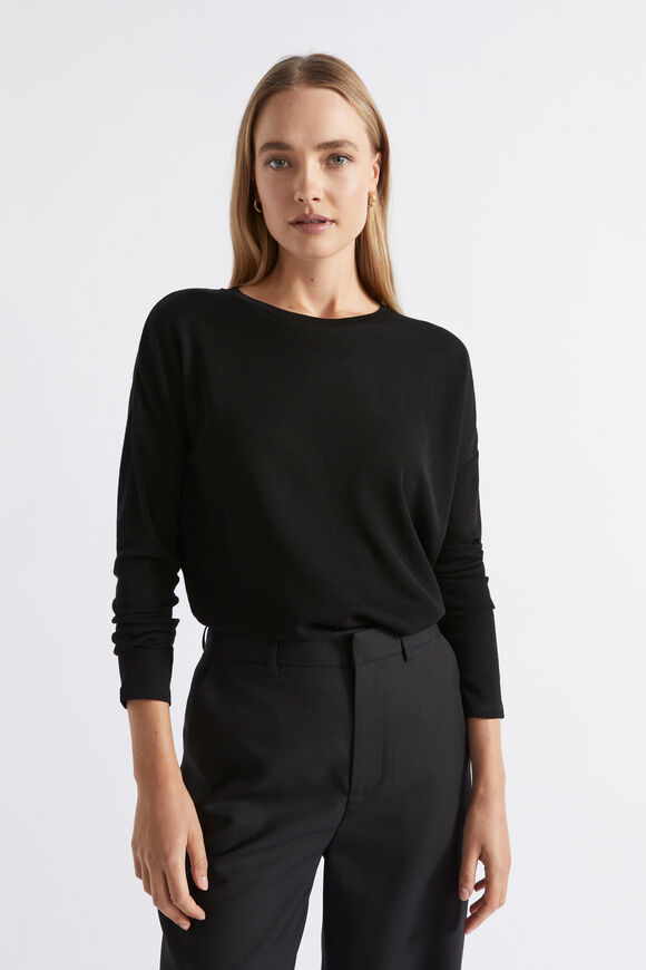 Babywool Curve Hem Top  Black  hi-res