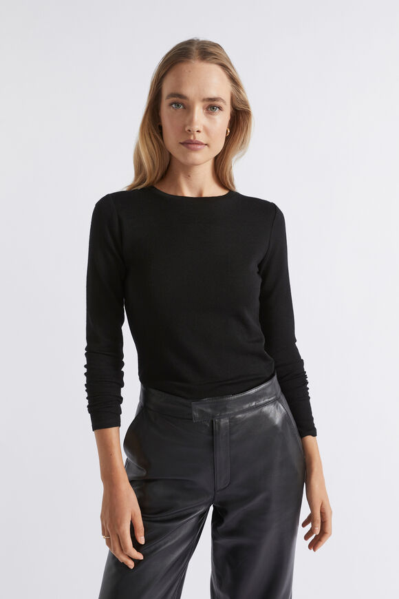 Babywool Crew Neck Top  Black  hi-res