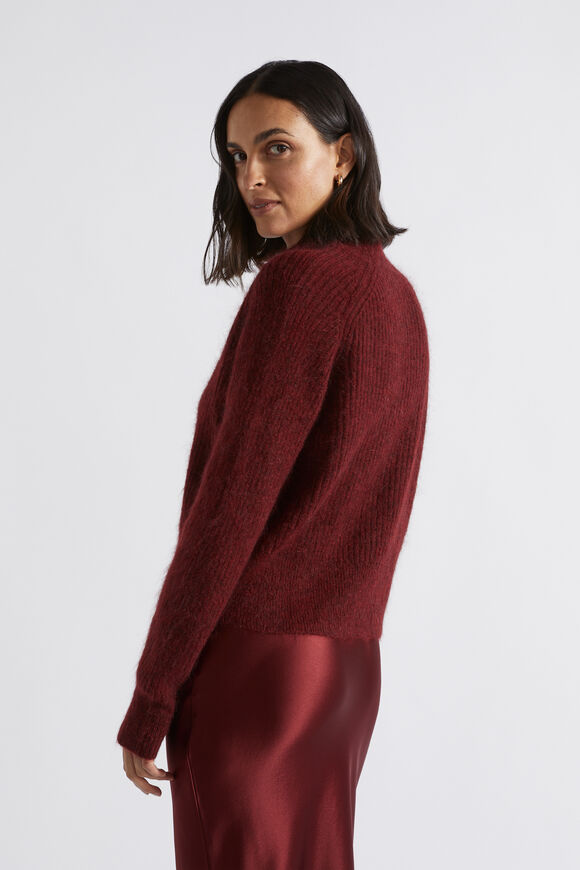 Mohair Blend Rib Knit  Sangria Marle  hi-res