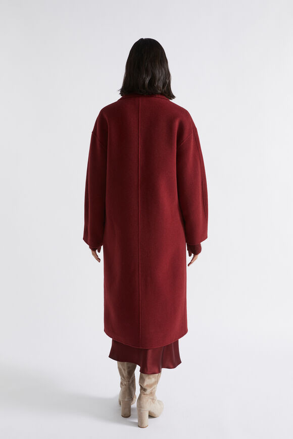 Wool Blend Man Style Coat  Sangria  hi-res