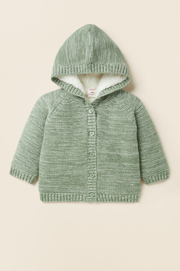 Knitted Sherpa Hoodie  Fern  hi-res
