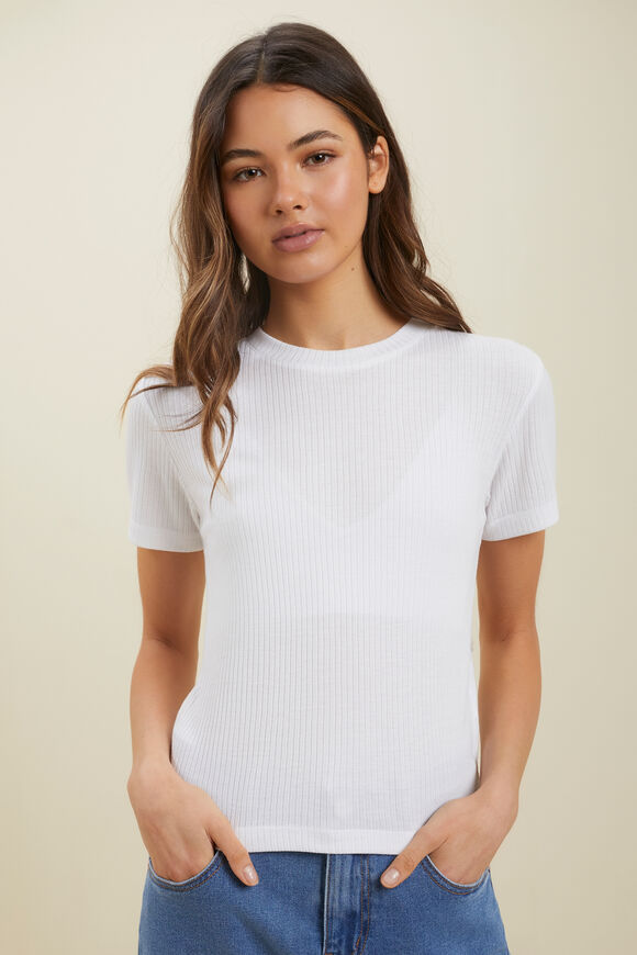 Core Rib Tee  White  hi-res