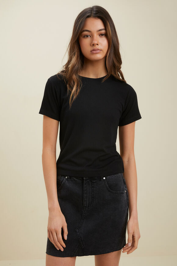 Core Rib Tee  Black  hi-res