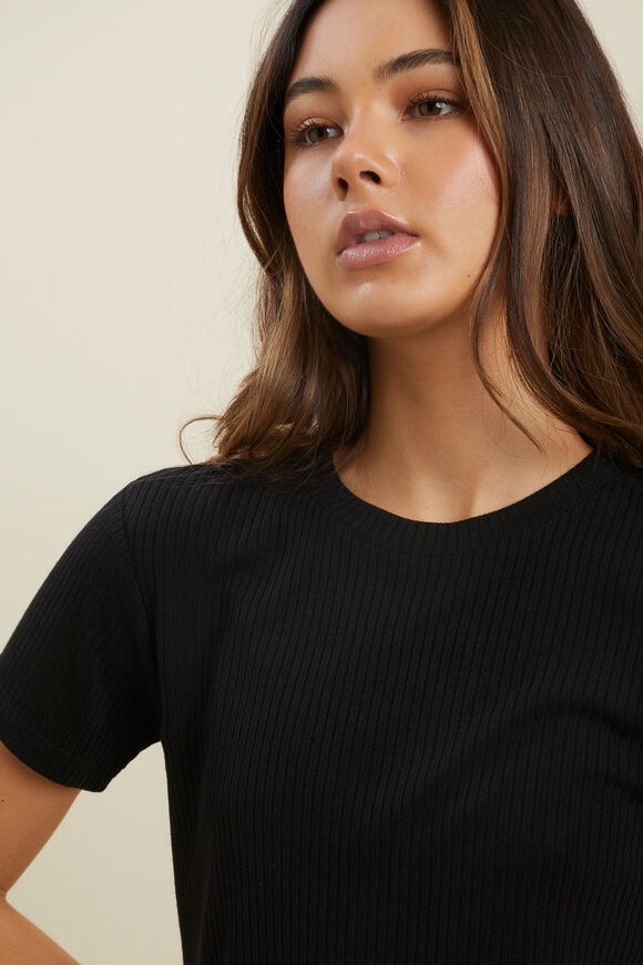 Core Rib Tee  Black  hi-res