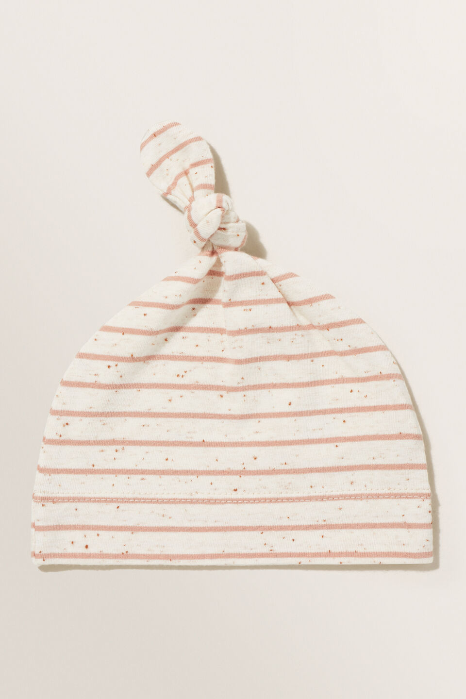 Stripe Knot Hat  Almond Speckle