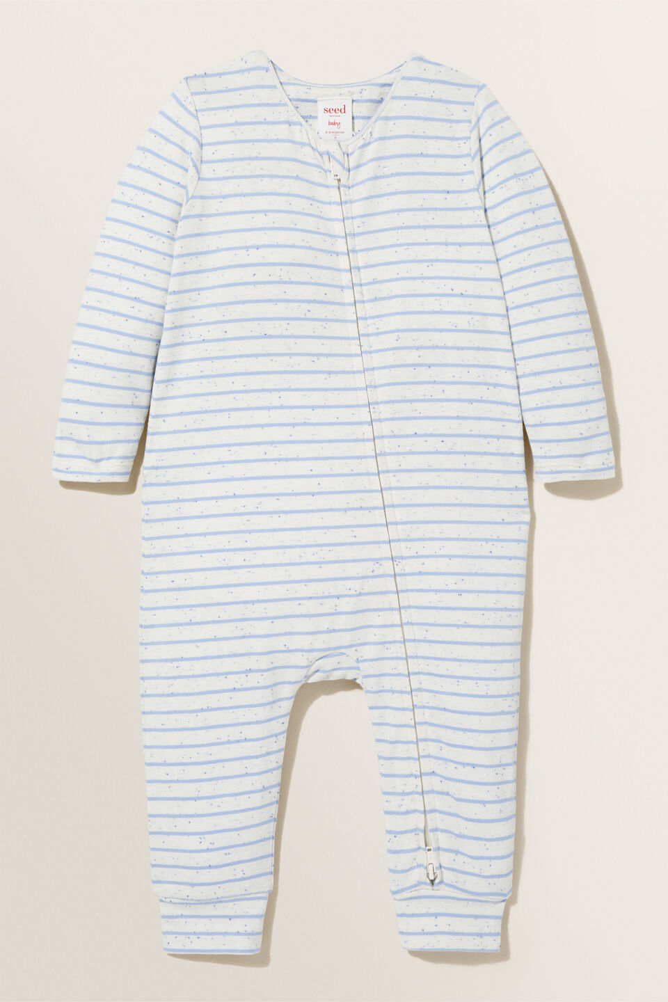 Stripe Zipsuit  Blue Speckle