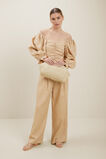 Linen Ruched Blouse  Neutral Sand  hi-res