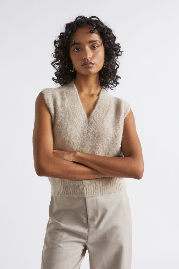 Wool Blend Vest  Light Storm Marle  hi-res