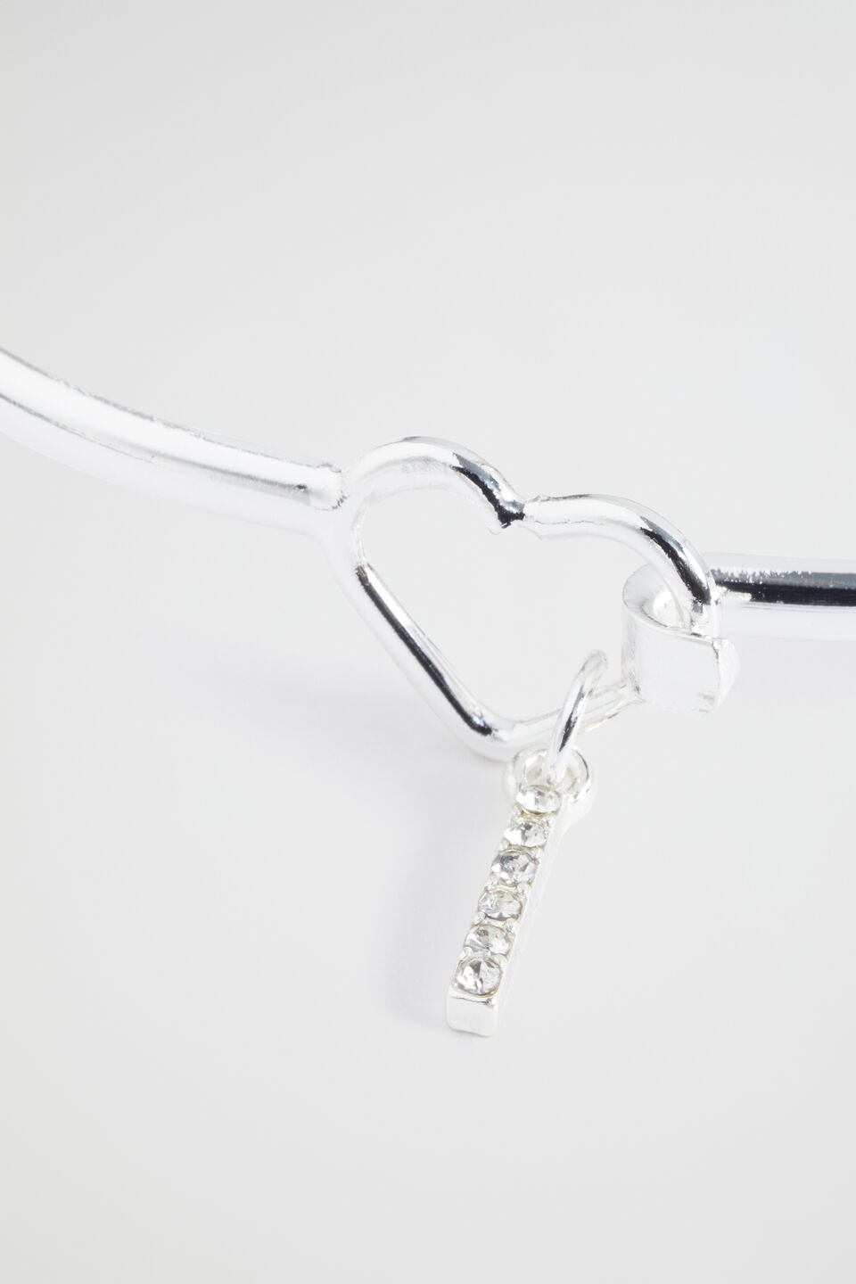 Silver Initial Bangle  I