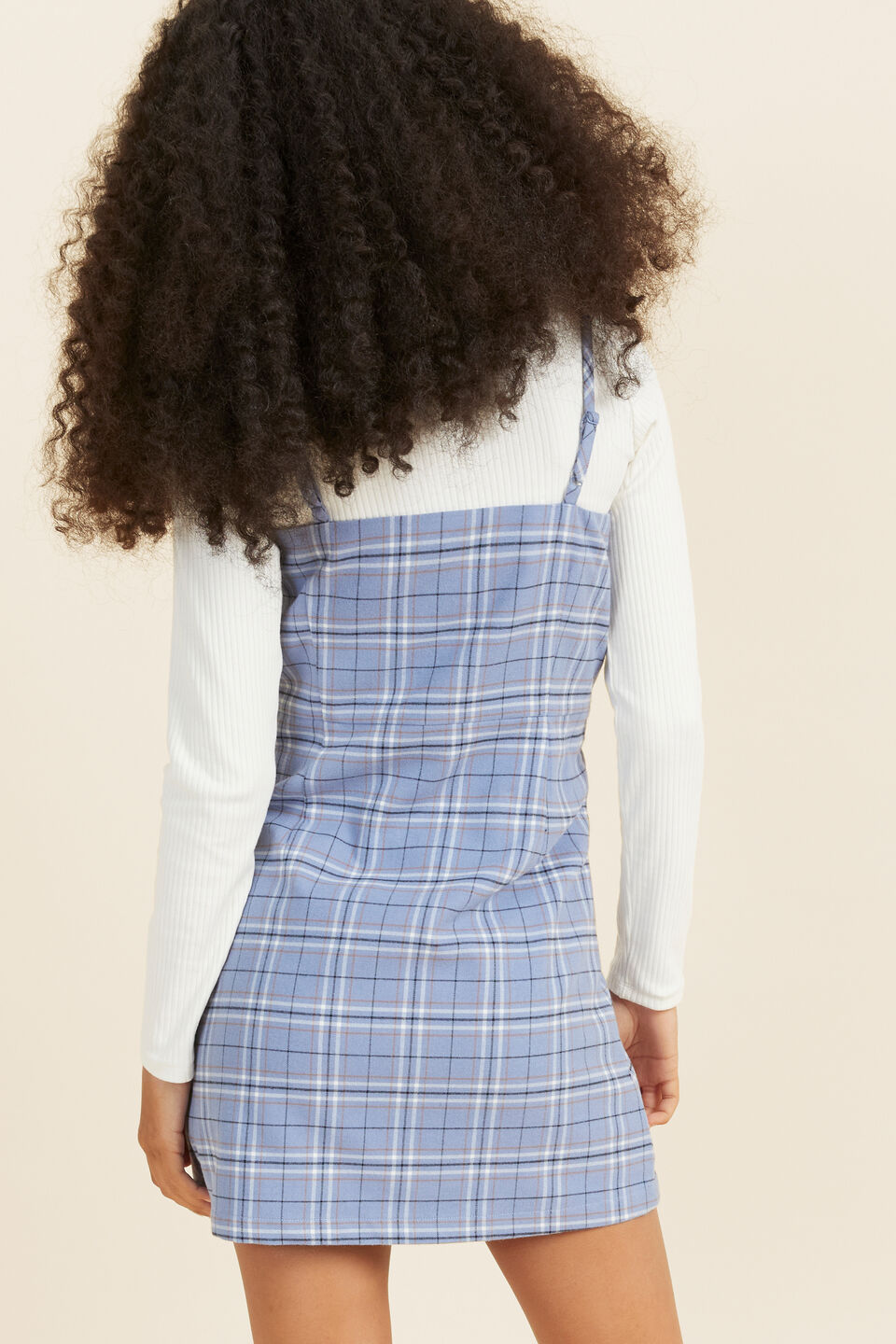 Check Dress  Powder Blue