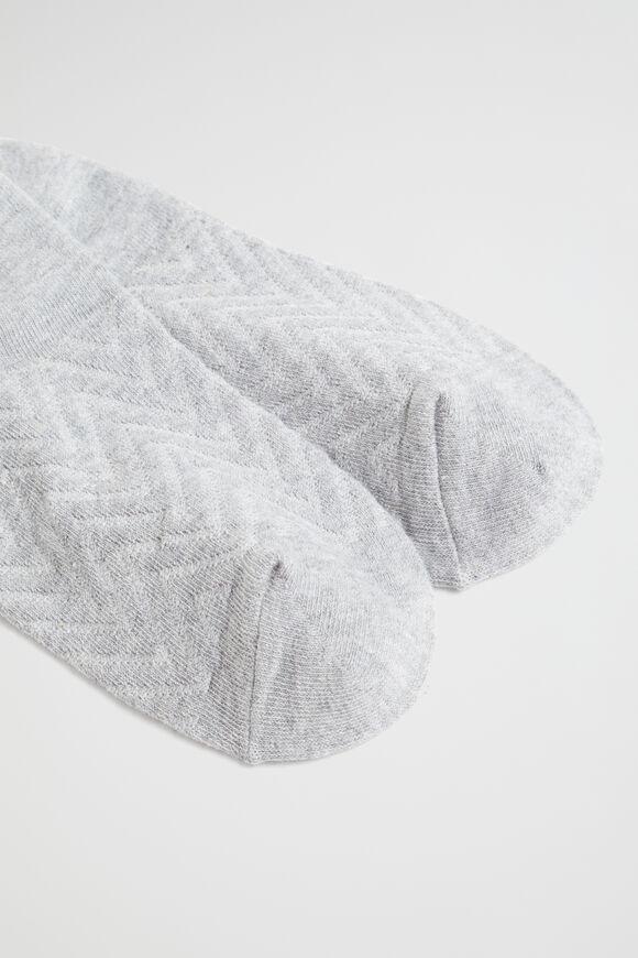 Chevron Knit Sneaker Sock  Grey Marle  hi-res