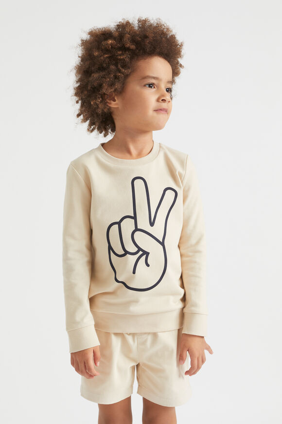 Peace Hand Sweat  Oatmeal  hi-res